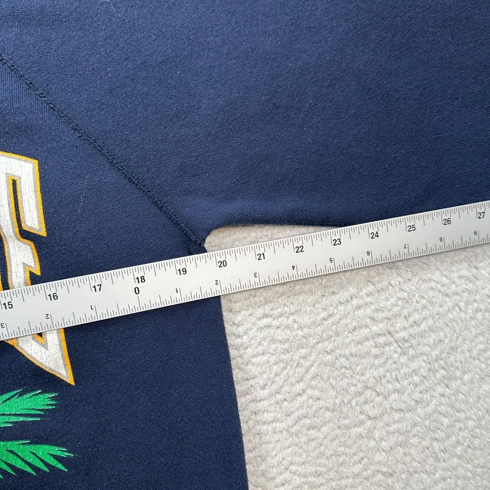 Vintage Notre Dame Fighting Irish Sweater Mens Large Navy Blue Graphics USA Made